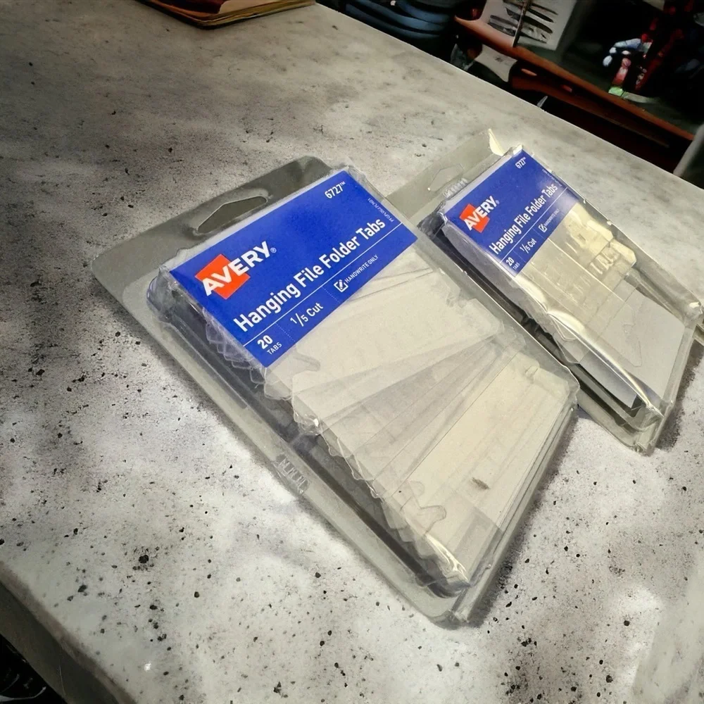 NOT FOR SALE - Avery® Hanging File Folder Tabs and Inserts, 1/5 Cut, Clear